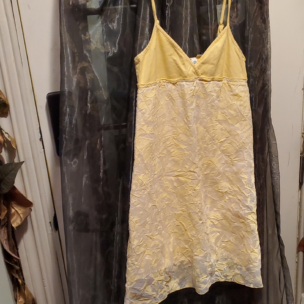 🦋💛 ROXY Yellow Textured Sun Dress
